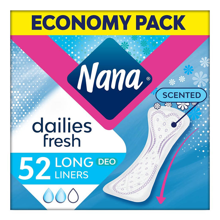Nana Dailies Fresh Duo Super Pantyliners 52's - Easy Pharmacy LLC