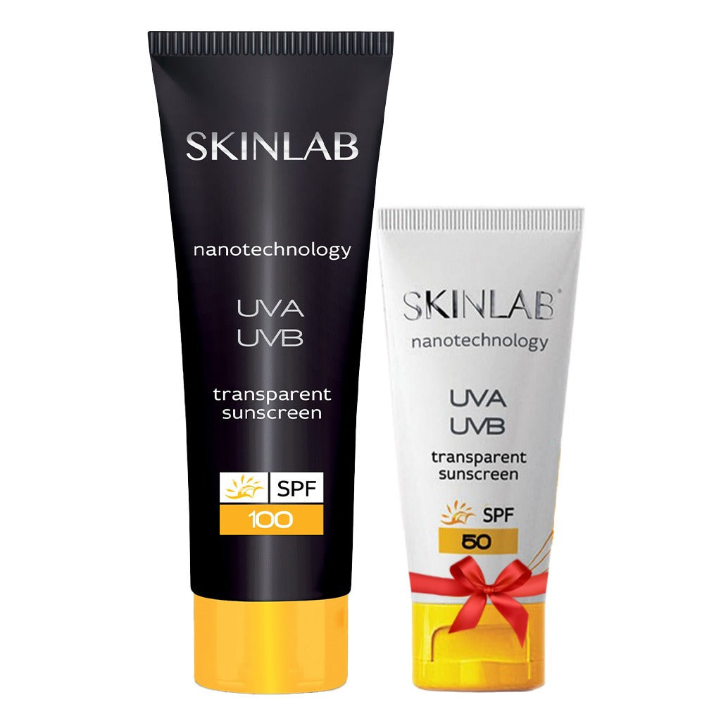 Skinlab UVA/UVB SPF50 Sunscreen 100 mL + Skinlab UVA/UVB SPF50 Transparent Sunscreen 50 mL FREE PROMO PACK - Easy Pharmacy LLC