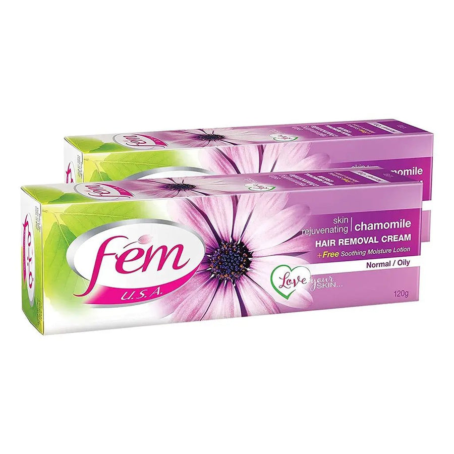 Fem USA Hair Removal Cream, Blossom, Twin Pack 120g x 2