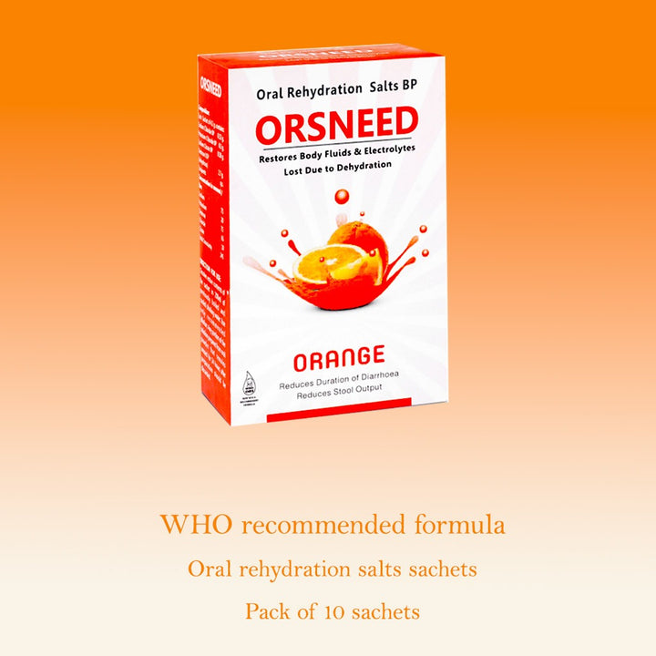 Orsneed Orange Oral Rehydration Salts BP For Oral Solution 4.2 g 10's - Easy Pharmacy LLC