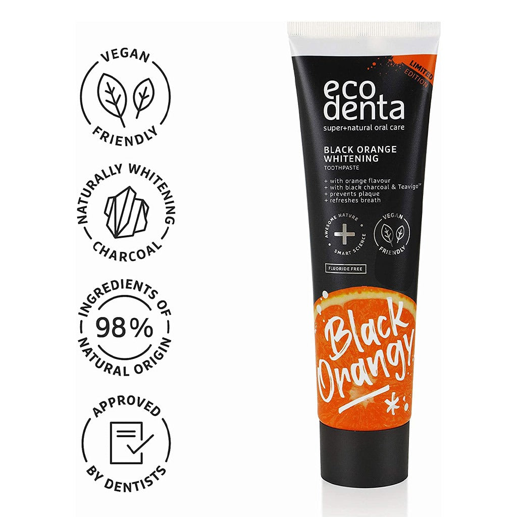 Ecodenta Fluoride Free Black Orange Whitening Toothpaste 100ml - Easy Pharmacy LLC