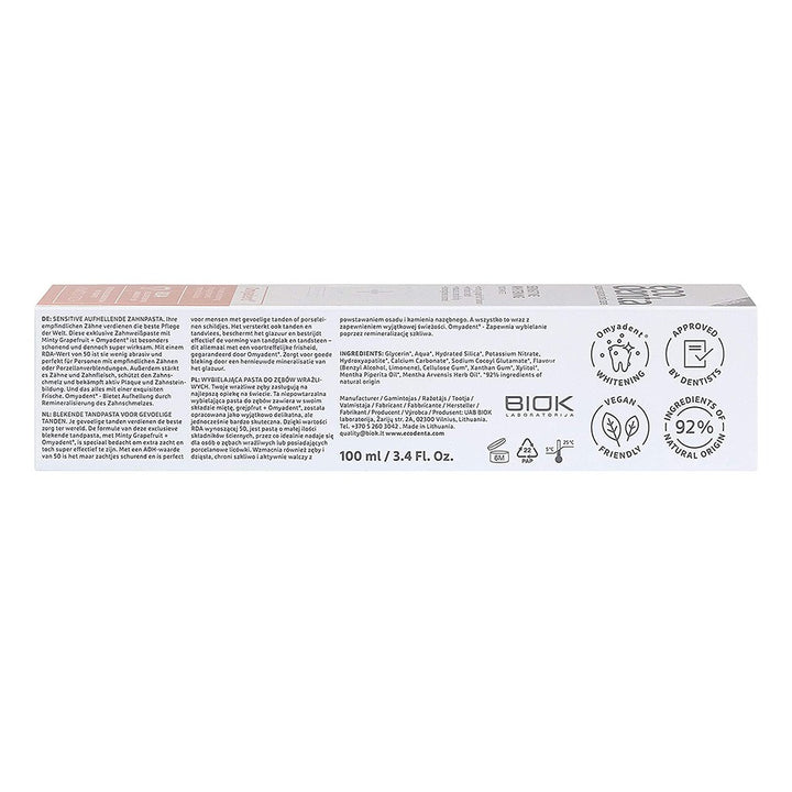 Ecodenta Sensitive Fluoride Free Whitening Toothpaste With Omyadent 100ml - Easy Pharmacy LLC