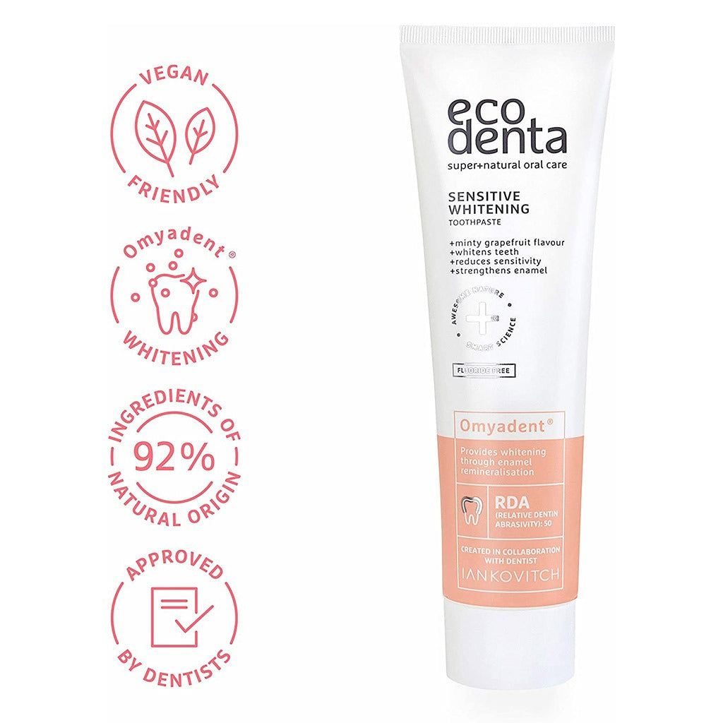 Ecodenta Sensitive Fluoride Free Whitening Toothpaste With Omyadent 100ml - Easy Pharmacy LLC