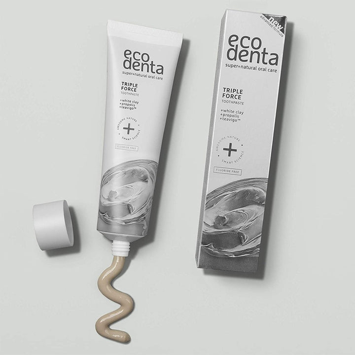 Ecodenta Triple Force Fluoride Free Toothpaste With White Clay And Propolis 100ml - Easy Pharmacy LLC