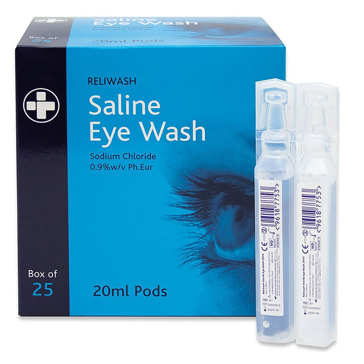 Reliwash Saline Eye Wash Pods 20ml, Pack of 25's - Easy Pharmacy LLC