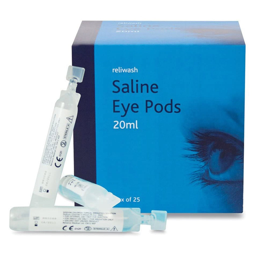 Reliwash Saline Eye Wash Pods 20ml, Pack of 25's - Easy Pharmacy LLC