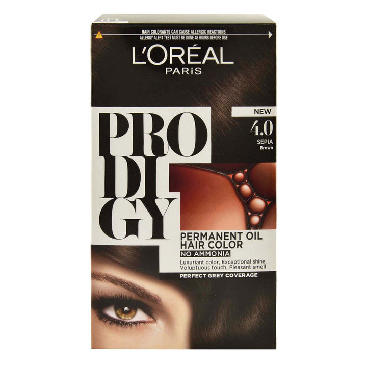 Loreal Paris Prodigy Permanent Oil Hair Color Kit, 4.0 Sepia Brown - Easy Pharmacy LLC