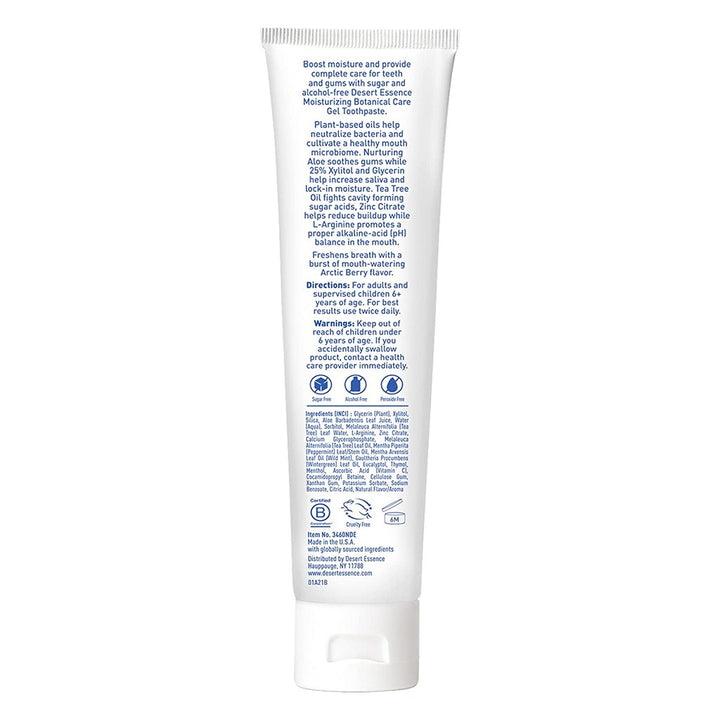 Desert Essence Moisturizing Botanical Care Fluoride-Free Gel Toothpaste 128g - Easy Pharmacy LLC