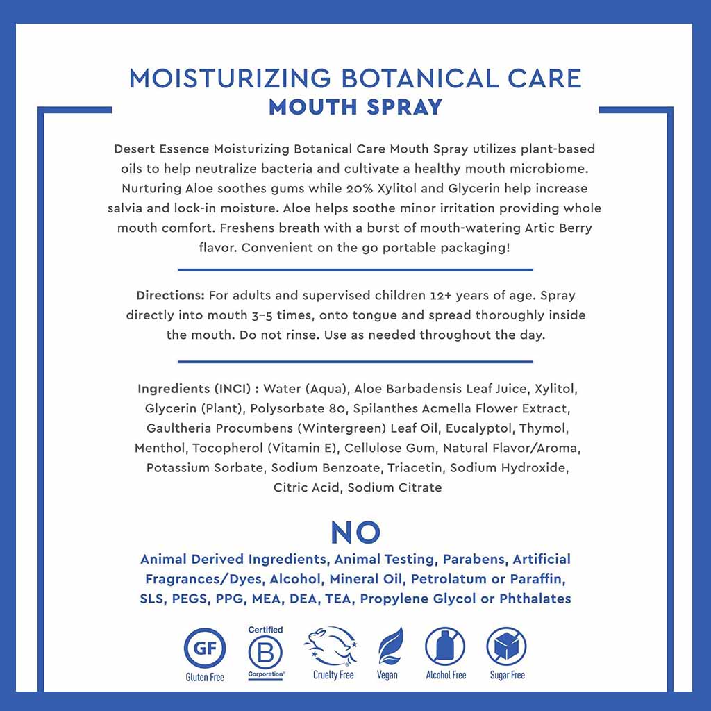 Desert Essence Moisturizing Botanical Care Mouth Spray 27ml - Easy Pharmacy LLC