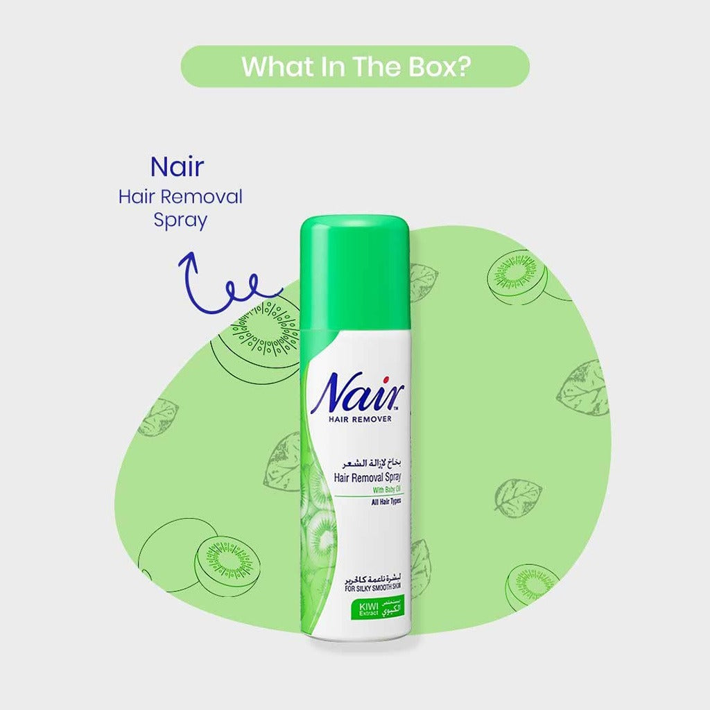 Nair Hair Removal Spray With Baby Oil & Kiwi Extract 200ml - Easy Pharmacy LLC