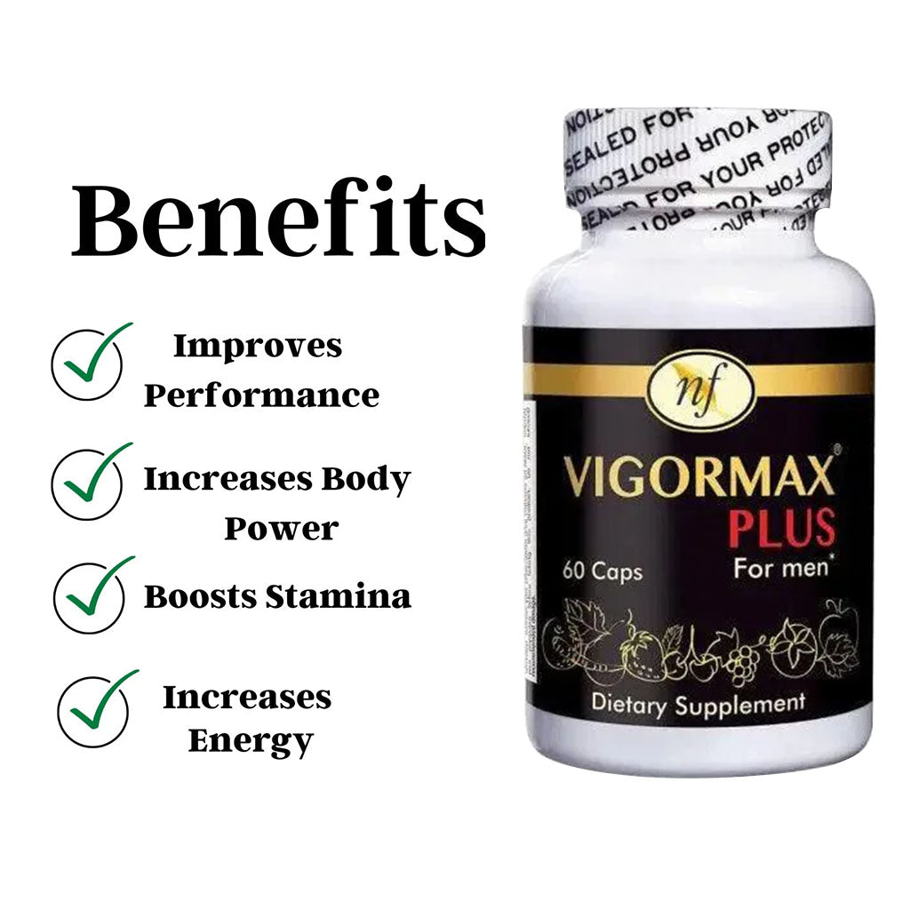 Natural Fervor Vigormax Plus Performance Enhancing Capsules For Men, Pack of 60's - Easy Pharmacy LLC