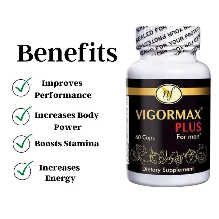 Natural Fervor Vigormax Plus Performance Enhancing Capsules For Men, Pack of 60's - Easy Pharmacy LLC