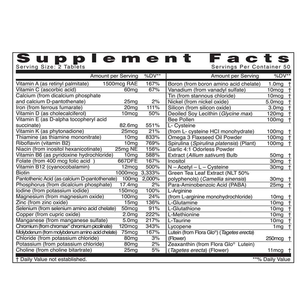 Natural Fervor Megaton Gold Super Multivitamin Supplement Tablets, Pack of 100's - Easy Pharmacy LLC