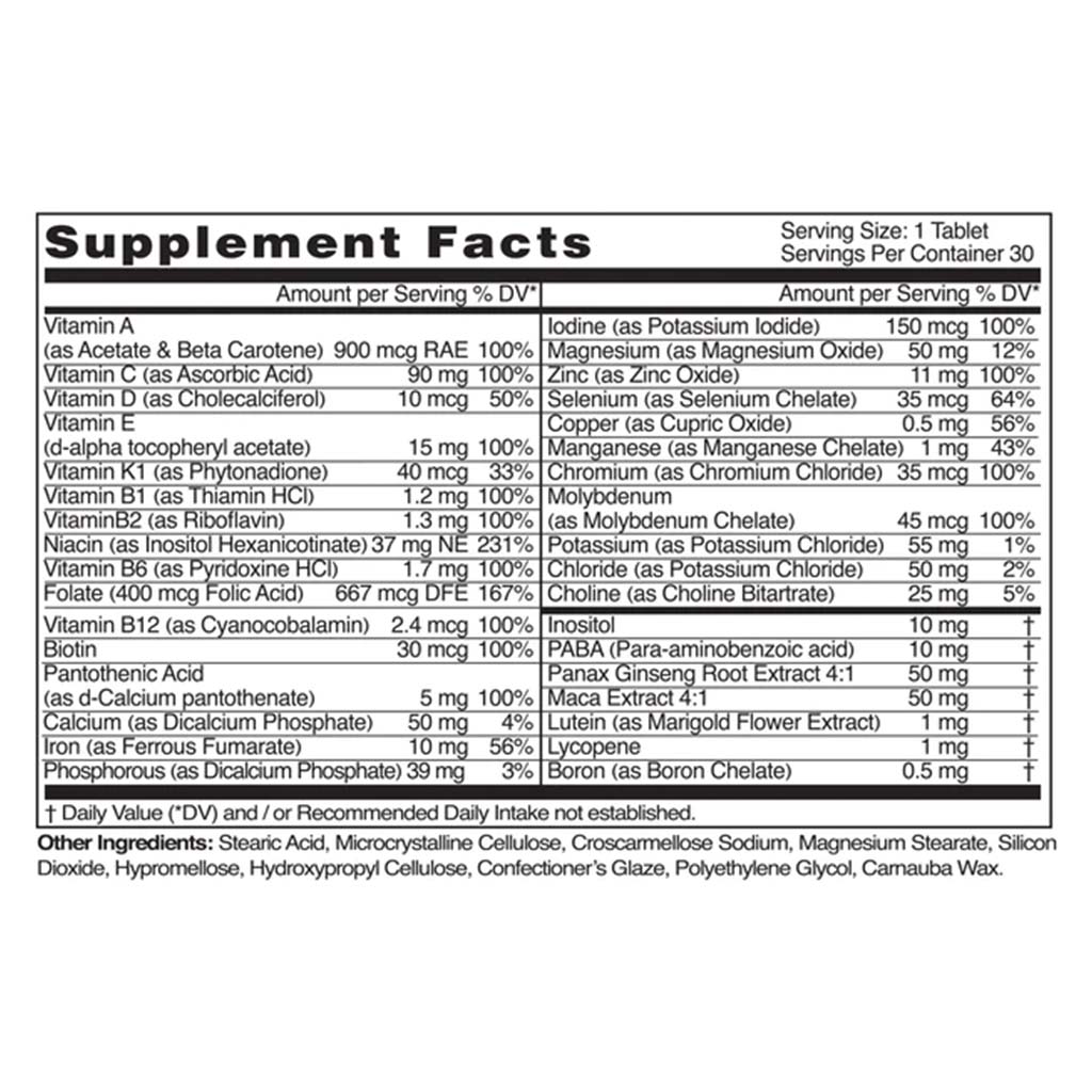 Natural Fervor Megaton Silver Super Multivitamin Tablets For Men, Pack of 100's - Easy Pharmacy LLC