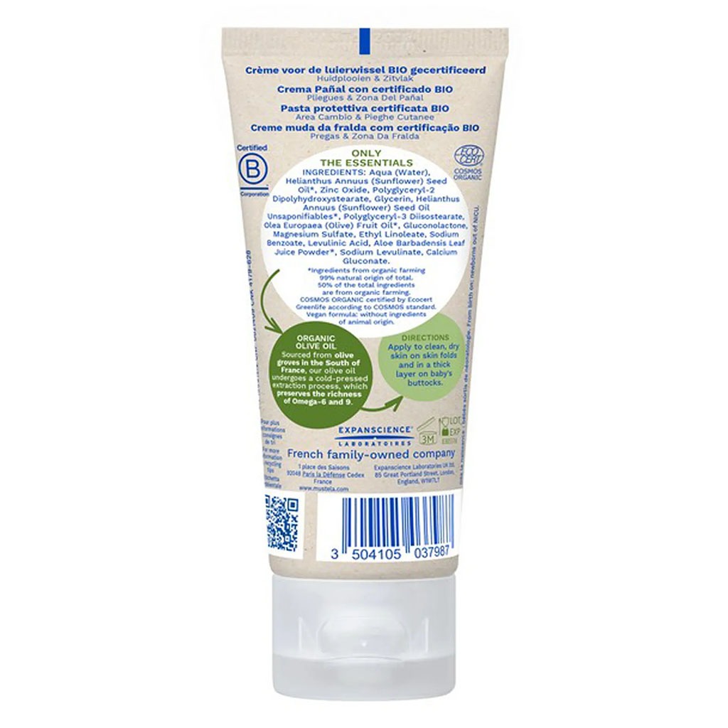 Mustela Bio Organic Moisturizing & Soothing Fragrance-Free Baby Diaper Cream 75ml - Easy Pharmacy LLC