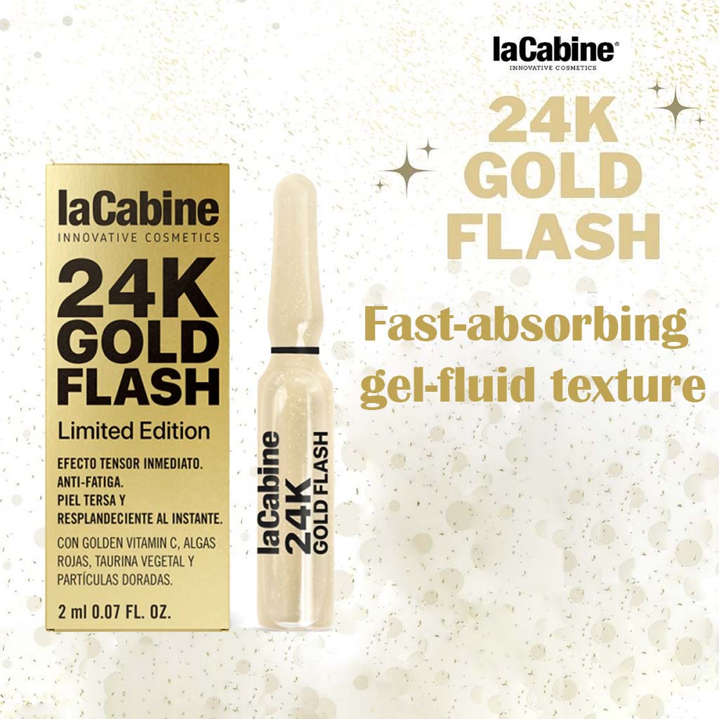 LaCabine 24K Gold Flash 2ml Golden Facial Serum Ampoules For Instant Glowing Skin, Limited Edition, Pack of 1's - Easy Pharmacy LLC
