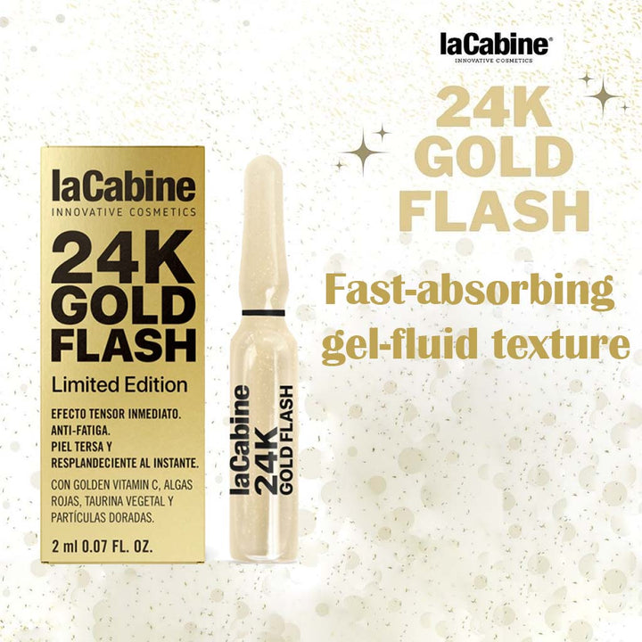 LaCabine 24K Gold Flash 2ml Golden Facial Serum Ampoules For Instant Glowing Skin, Limited Edition, Pack of 1's - Easy Pharmacy LLC