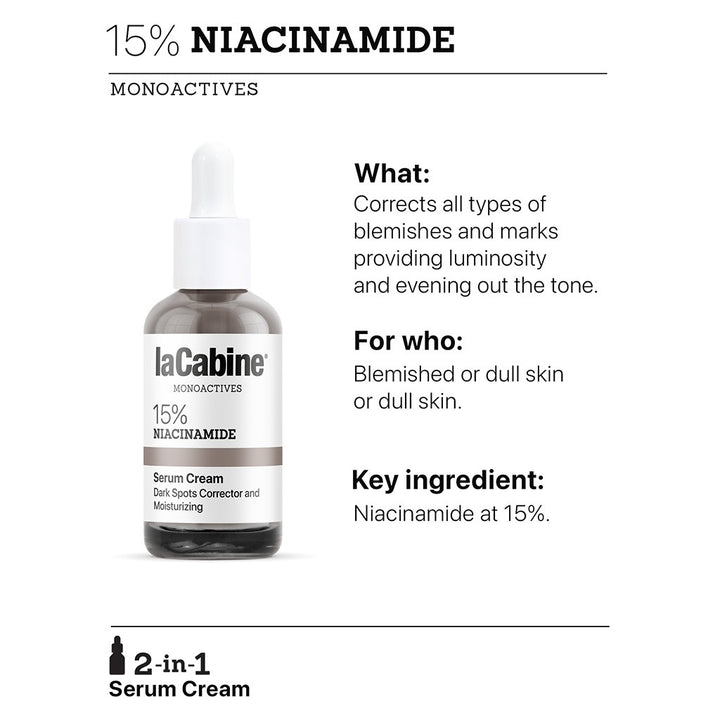 LaCabine Monoactives 15% Niacinamide Hydrating Serum Cream For Blemishes & Marks 30ml - Easy Pharmacy LLC