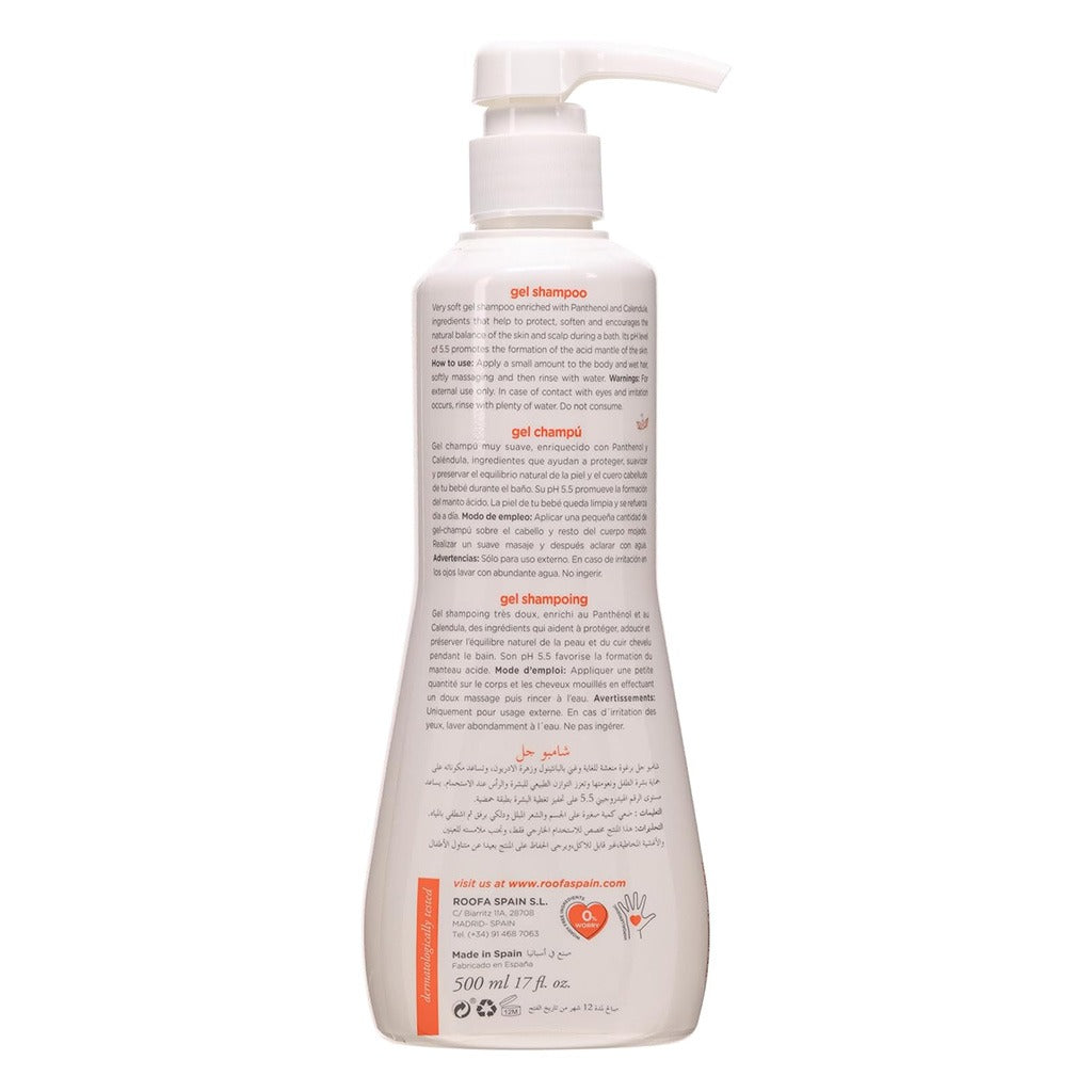 Roofa Soft Gel Baby Shampoo With Calendula & Panthenol For Sensitive Skin 500ml - Easy Pharmacy LLC