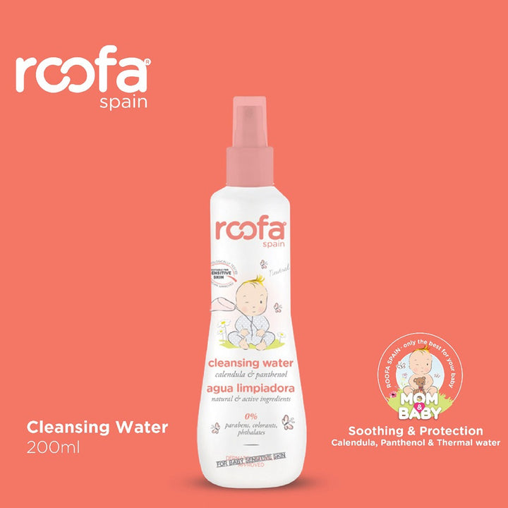 Roofa Baby Face and Body Cleansing Water With Calendula & Panthenol For Sensitive Skin 200ml - Easy Pharmacy LLC