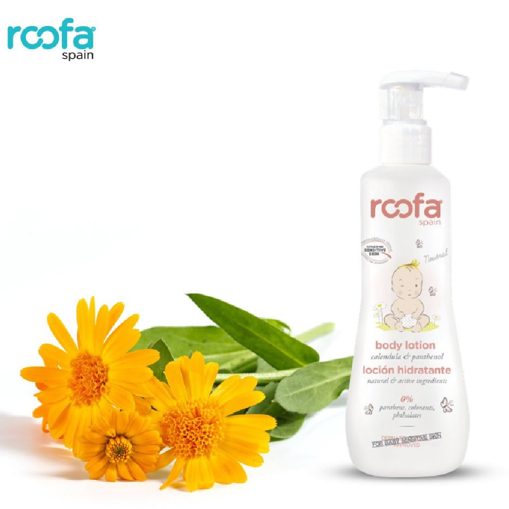 Roofa Baby Moisturizing Body Lotion With Calendula & Panthenol For Sensitive Skin 300ml - Easy Pharmacy LLC