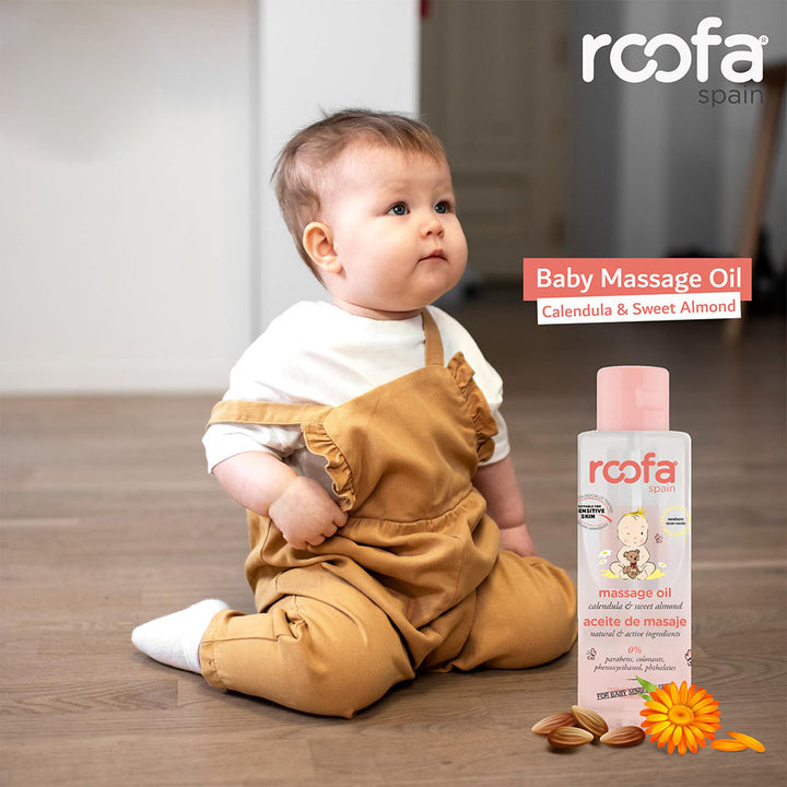 Roofa Baby Body Massage Oil With Calendula & Sweet Almond For Sensitive Skin 100ml - Easy Pharmacy LLC
