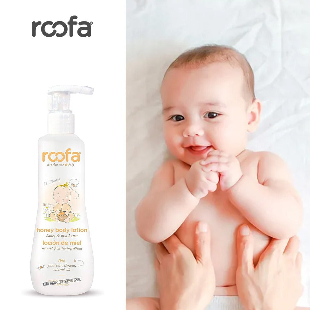Roofa Baby Moisturizing Honey Body Lotion With Shea Butter For Sensitive Skin 200ml - Easy Pharmacy LLC