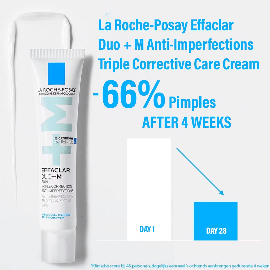 La Roche-Posay Effaclar Duo + M Anti-Imperfections Triple Corrective Care Cream For Oily & Acne-Prone Skin 40ml - Easy Pharmacy LLC