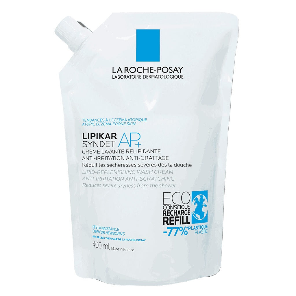 La Roche-Posay Lipikar Syndet AP+ Anti-Irritation & Anti-Scratching Cream Wash, Eco-Conscious Refill Pack 400ml - Easy Pharmacy LLC