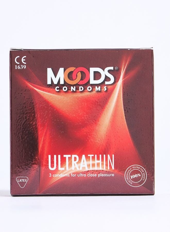 Moods Ultra Thin Condoms Natural Feel 3 Count