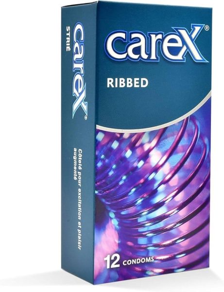 Carex Ribbed Condoms 12 Count