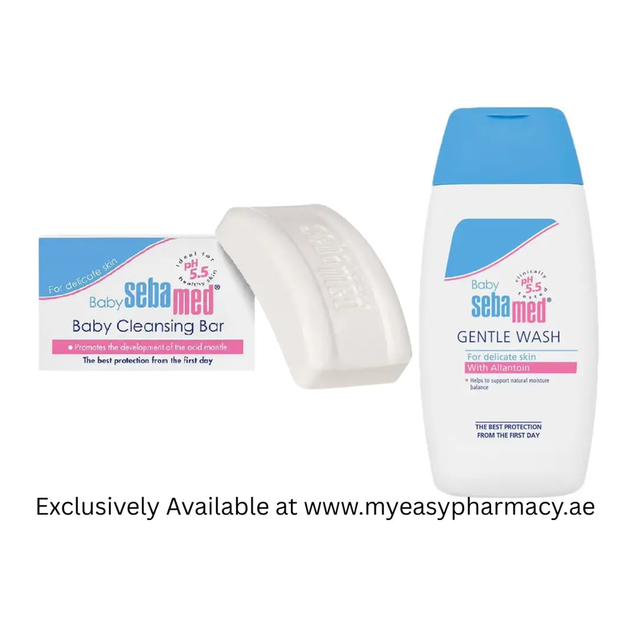 Sebamed Baby Bath Essentials Kit Gentle Wash 200ml & Cleansing Bar 100g