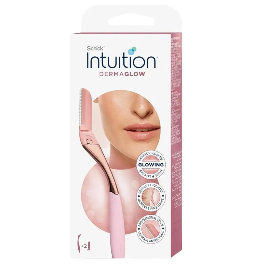 Schick Intuition Derma Glow Facial Razor Kit Moisturizing Solid 3 Cartridges