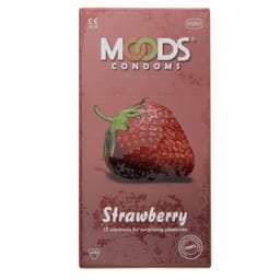 Moods Strawberry Condoms Flavoured 12 Count
