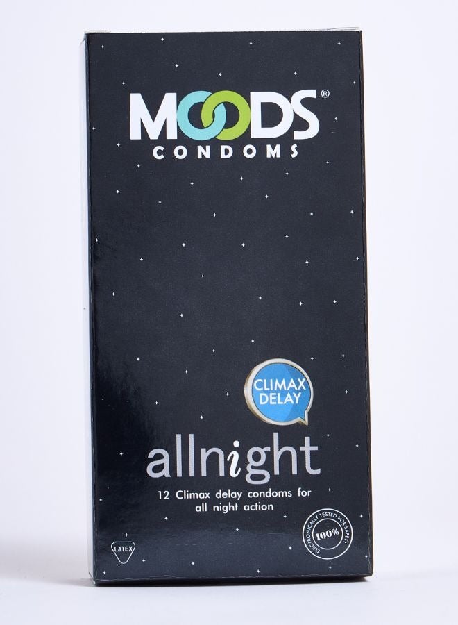 Moods All Night Condoms Long Lasting 12 Count