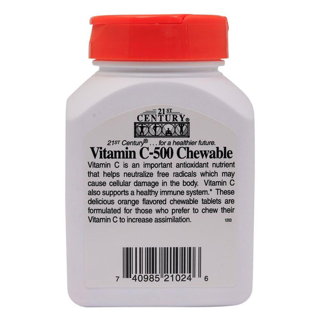 21st Century C-500 Chewable Vitamin C Tablets For Antioxidant & Immunity Support, Pack of 110's - Easy Pharmacy LLC
