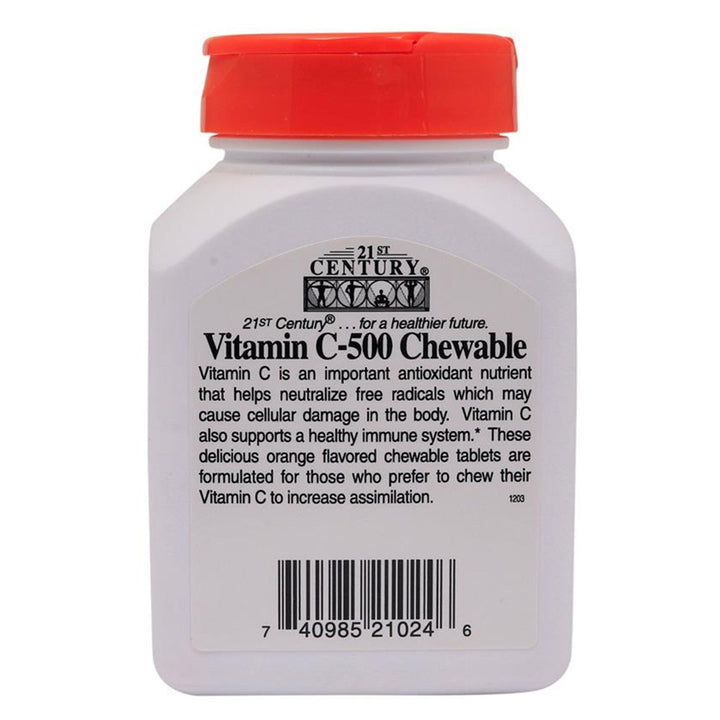 21st Century C-500 Chewable Vitamin C Tablets For Antioxidant & Immunity Support, Pack of 110's - Easy Pharmacy LLC