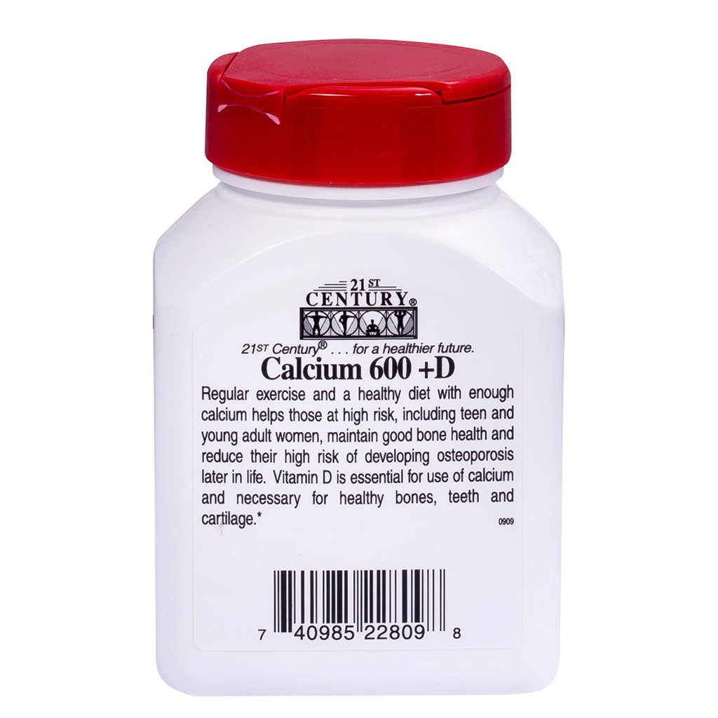21st Century Calcium 600 + D Caplets For Bone Health, Pack of 75's - Easy Pharmacy LLC