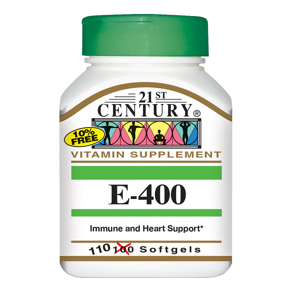 21st Century E-400 Vitamin E 400IU Softgel For Immune & Heart Support, Pack of 110's - Easy Pharmacy LLC
