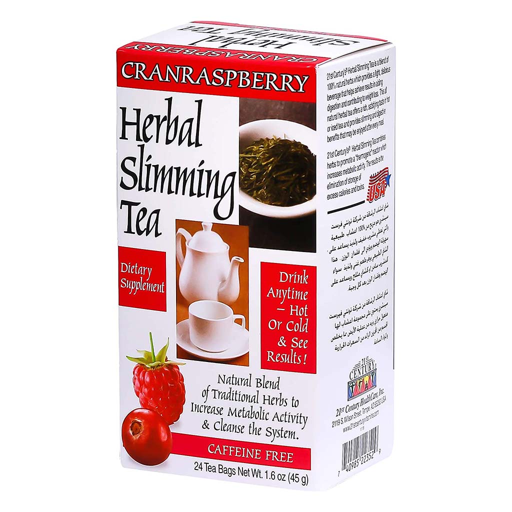 21st Century Herbal Slimming Tea Bag, CranRaspberry, Pack of 24's - Easy Pharmacy LLC