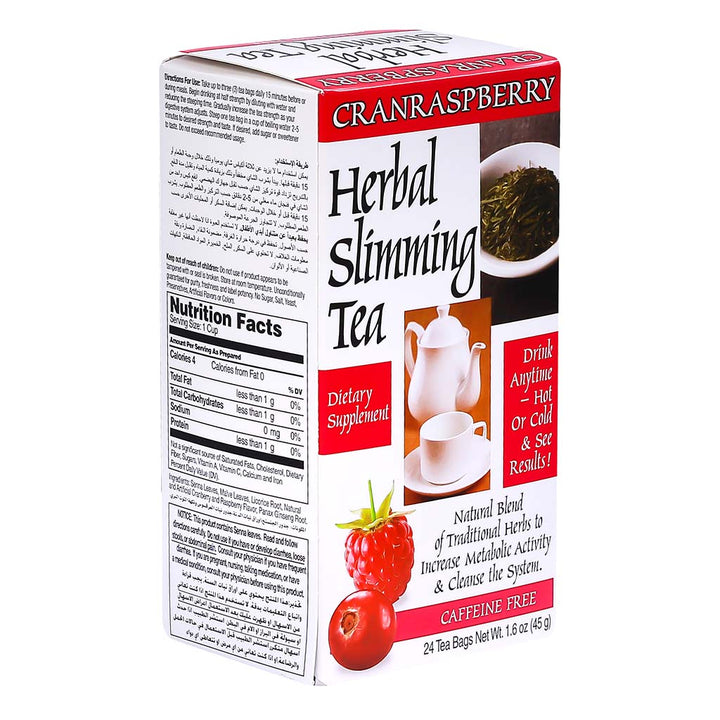 21st Century Herbal Slimming Tea Bag, CranRaspberry, Pack of 24's - Easy Pharmacy LLC