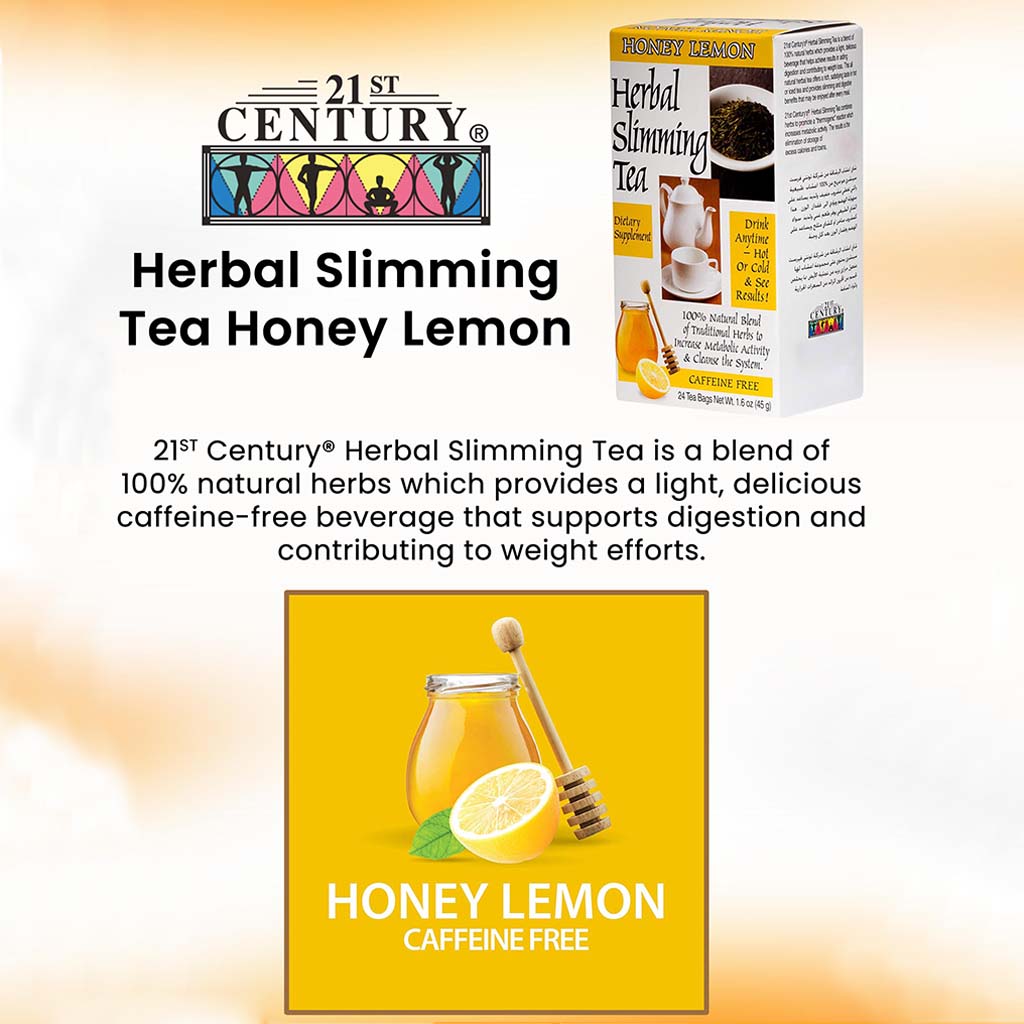 21st Century Herbal Slimming Tea Bag, Honey Lemon, Pack of 24's - Easy Pharmacy LLC