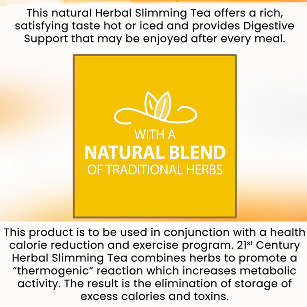21st Century Herbal Slimming Tea Bag, Honey Lemon, Pack of 24's - Easy Pharmacy LLC
