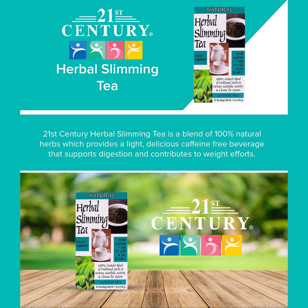 21st Century Herbal Slimming Natural Tea Bag, Pack of 24's - Easy Pharmacy LLC