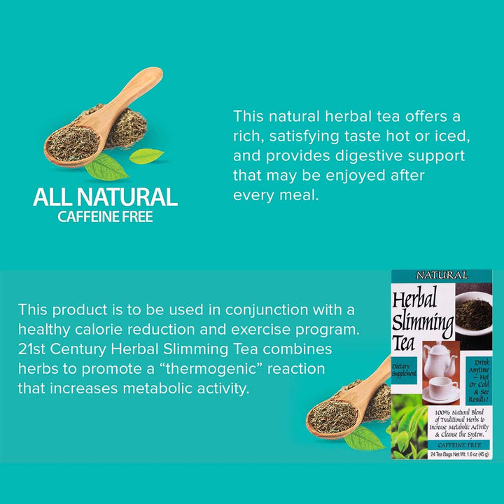 21st Century Herbal Slimming Natural Tea Bag, Pack of 24's - Easy Pharmacy LLC