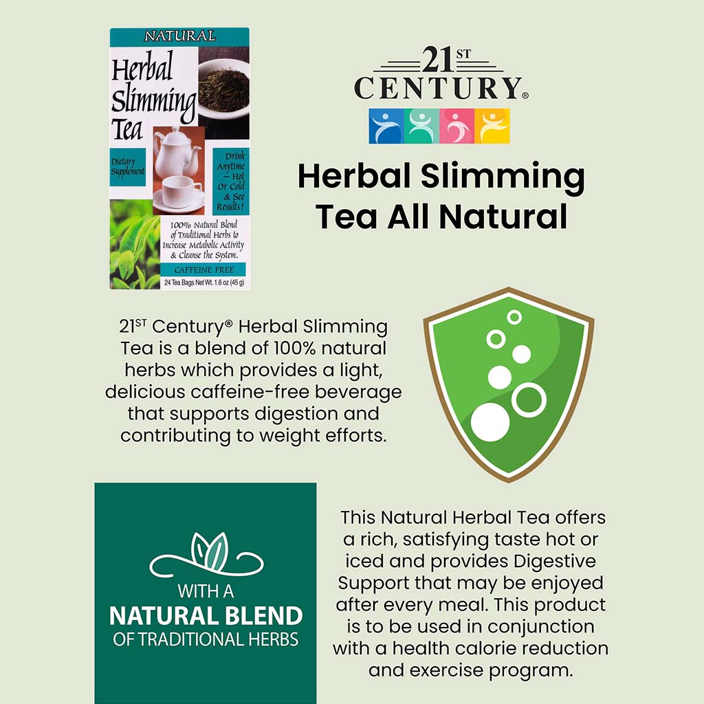 21st Century Herbal Slimming Natural Tea Bag, Pack of 24's - Easy Pharmacy LLC