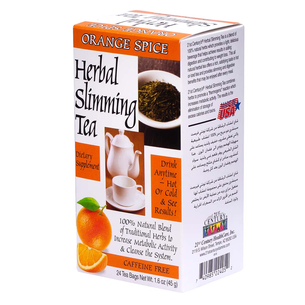 21st Century Herbal Slimming Tea Bag, Orange Spice, Pack of 24's - Easy Pharmacy LLC