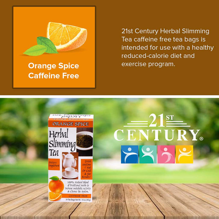 21st Century Herbal Slimming Tea Bag, Orange Spice, Pack of 24's - Easy Pharmacy LLC