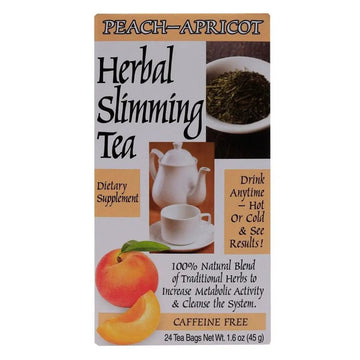 21st Century Herbal Slimming Tea Bags Peach Apricot Flavor Pack of 24 for Weight Management
