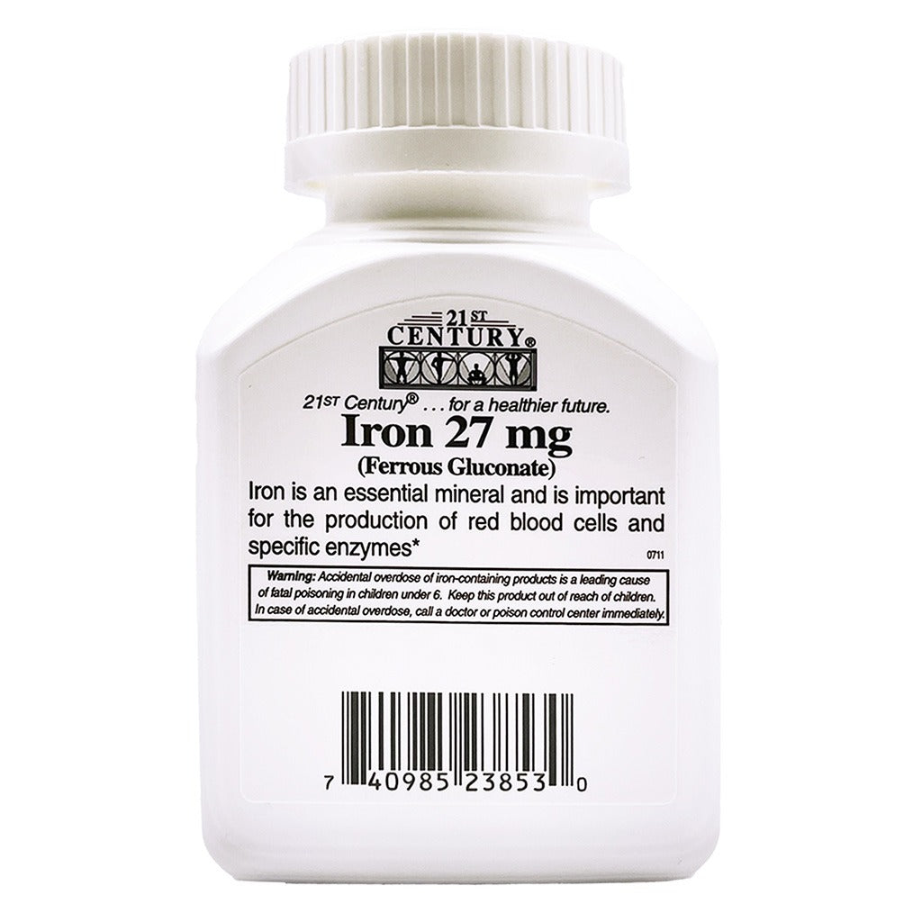 21st Century 27mg Iron Tablets For Healthy Blood Count, Pack of 30's - Easy Pharmacy LLC